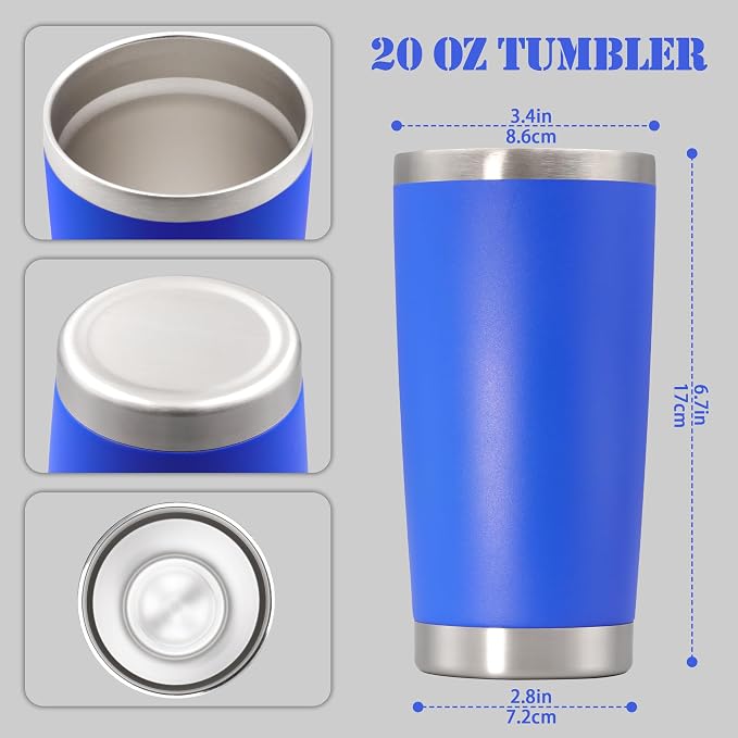 20 oz Tumbler with lid Double Wall Vacuum Insulated Tumblers Stainless Steel