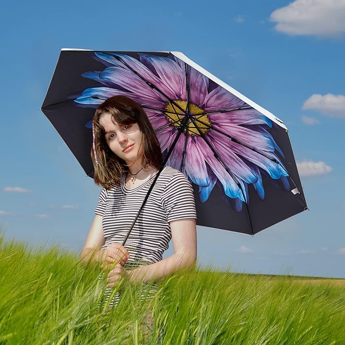 G4Free UPF 50+ UV Protection Large Travel Umbrella 42/46 Inch Auto Open Close