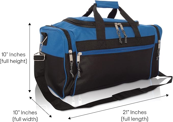 DALIX 21" Blank Sports Duffle Bag Gym Bag Travel Duffel