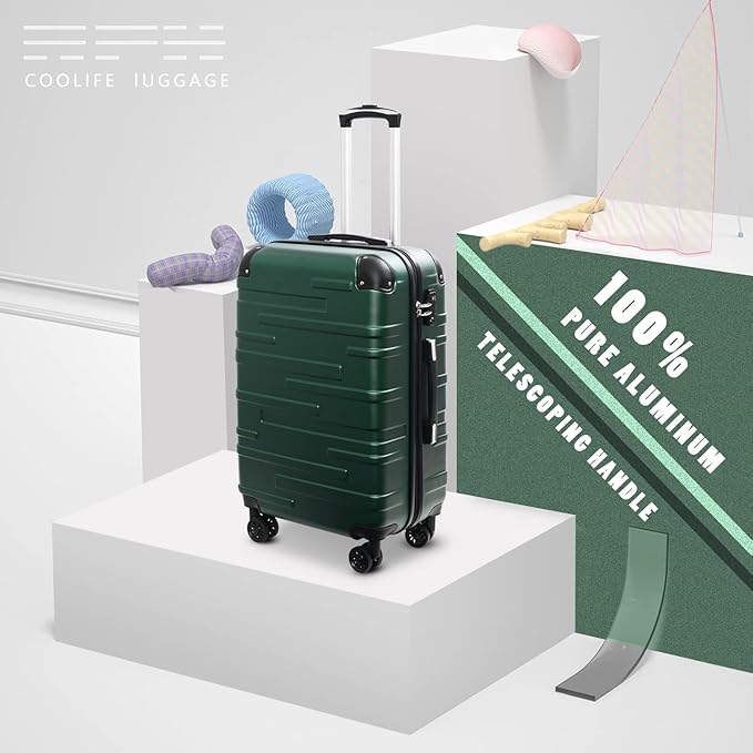 Coolife Luggage Expandable Suitcase 3 Piece Set