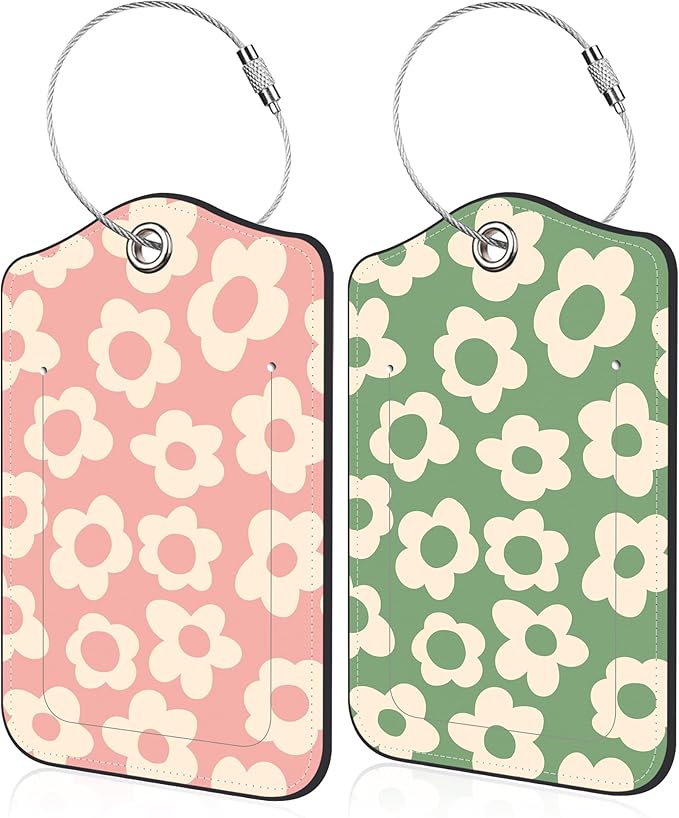 Vintage Groovy Flowers Luggage Tag