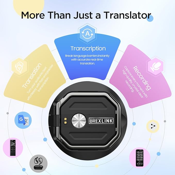 3-in-1 AI Translator Recorder, Language Translator Device, NO FEE