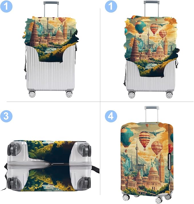 Luggage Cover Washable Suitcase Protector Anti-scratch Suitcase cover Fits