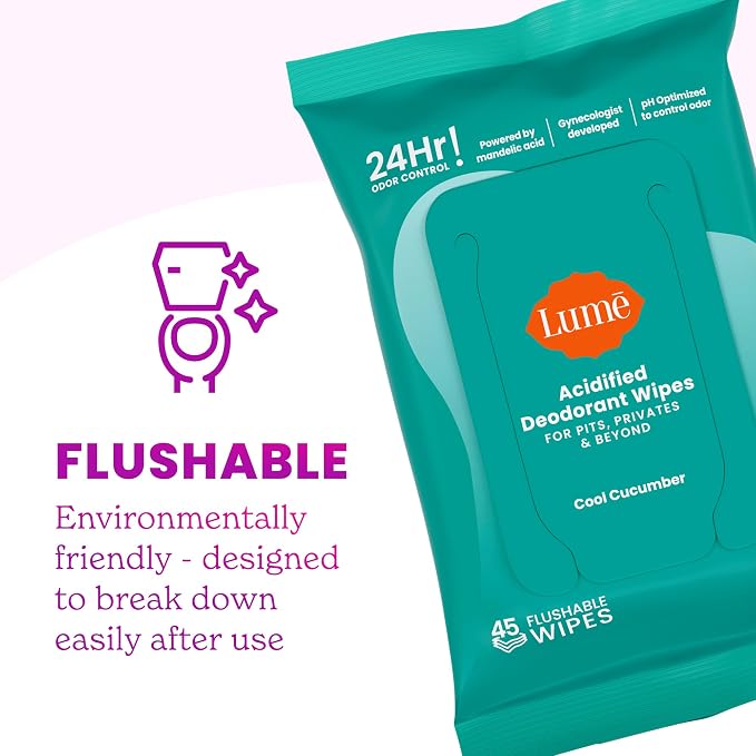 Lume Acidified Deodorant Wipes