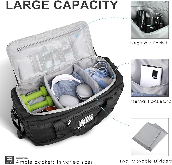 ETRONIK Travel Bag for Men Women, Gym Bag & Tactical Duffle Bags for Travel