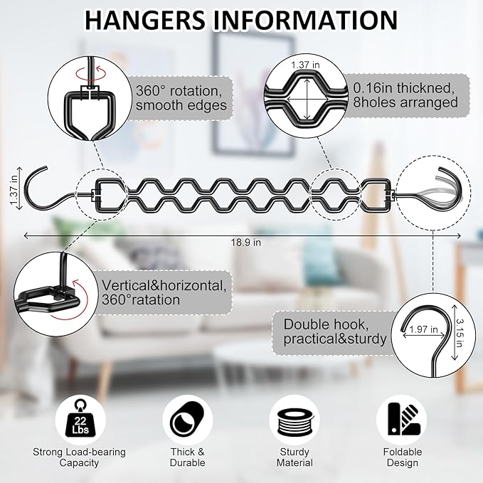 6 Pack Space Saving Hangers for Clothes, Heavy Duty 30Lbs Capacity Magic
