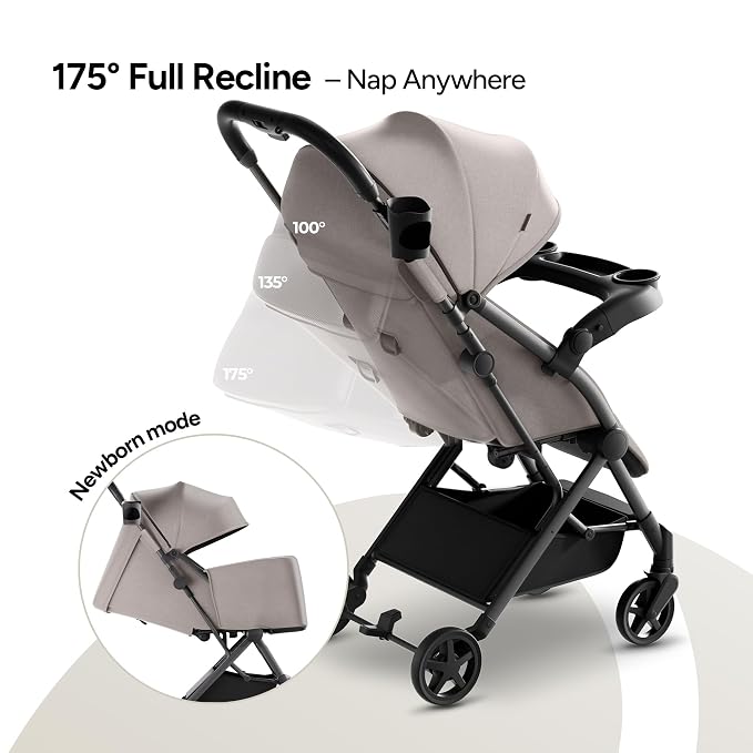 Mompush Lithe V2 Lightweight Travel Stroller, Compact Foldable Baby Stroller