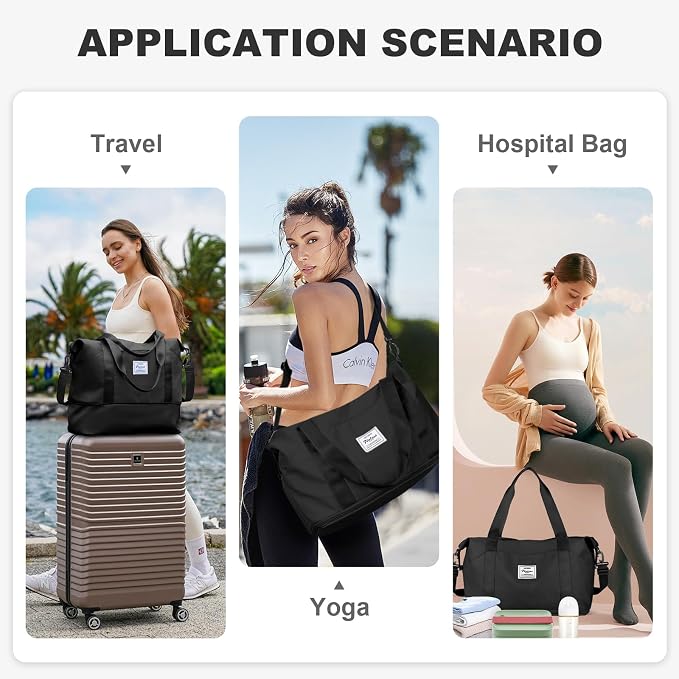 Travel Duffel Bag, Sports Tote Gym Bag, Shoulder Weekender Overnight Bag