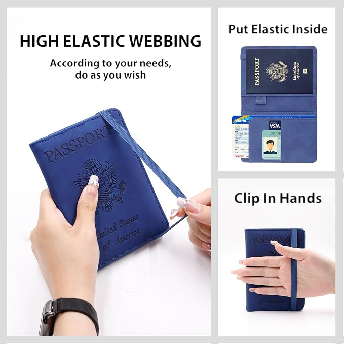 Melsbrinna Premium Leather Passport Holder Covers Case, Waterproof Rfid