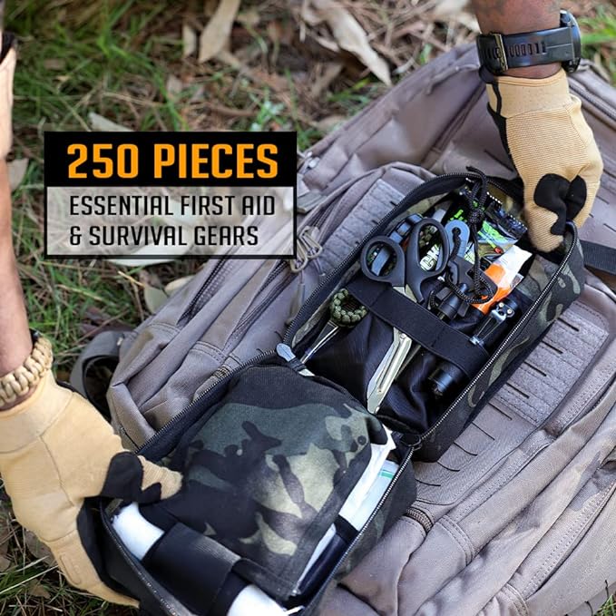 EVERLIT 250 Pieces Survival First Aid Kit IFAK EMT Molle Pouch Survival Kit