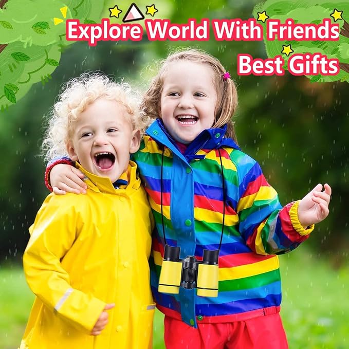 Kids Binoculars Best Gifts for 3-12 Years Boys Girls High-Resolution Optics