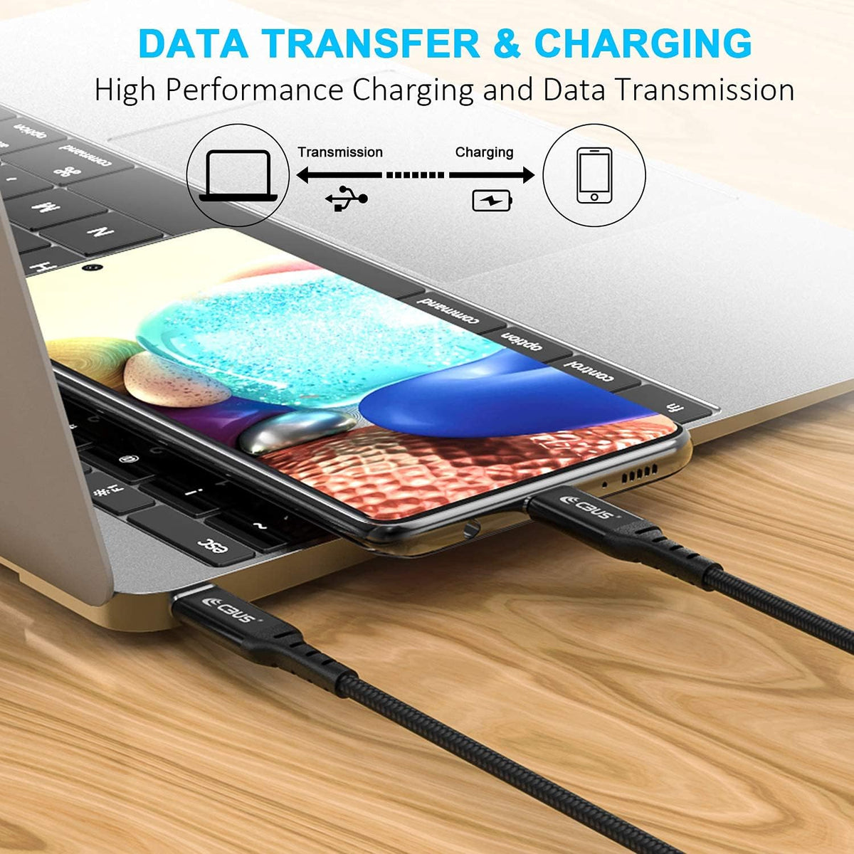 CBUS Motorola Charger Block and 10ft Braided Fast Charging USB Cable for Edge, Edge Plus, Moto G Power, G Play, G 5G, G Stylus, RAZR, G Pure, One 5G Ace, One Action