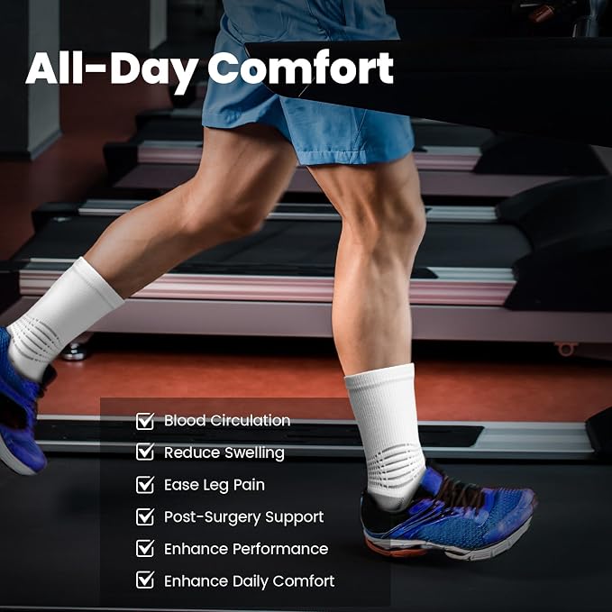 IRAMY Crew Compression Socks Athletic Running Socks