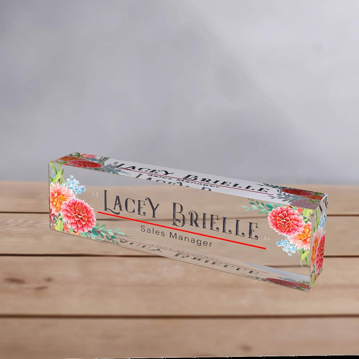 Desk Name Plate Personalized | Office Decor | Name Tags | Desk Decorations for Women Office… (Dahlia)