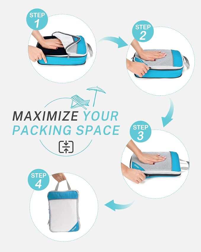 Compression Packing Cubes, Gonex Extensible Storage Mesh Bags Organizers