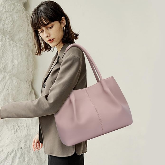 KKXIU Tote Bag for Women Vegan Leather Shoulder Purse Large Capacity Travel Bag