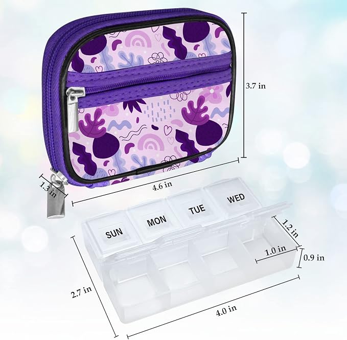 Serfeymi Weekly Travel Pill Organizer Pill Case