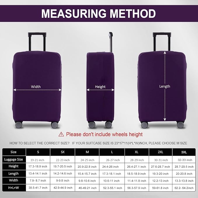 Travel Luggage Cover Suitcase Protector Scratch-Resistant Fit 19-31 Inch