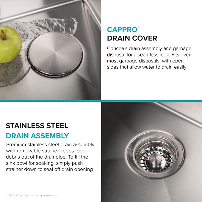 KRAUS Standart Pro 10-inch Undermount Single Bowl 16 Gauge Stainless Steel Bar