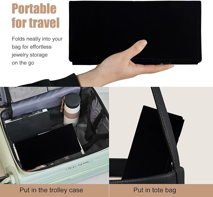 Travel Jewelry Roll Bag Portable Organizer Pouch