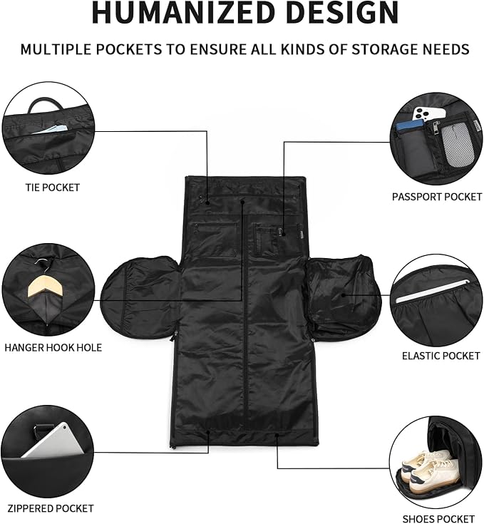 seyfocnia Convertible Travel Garment Bag, Carry on Garment Duffel Bag