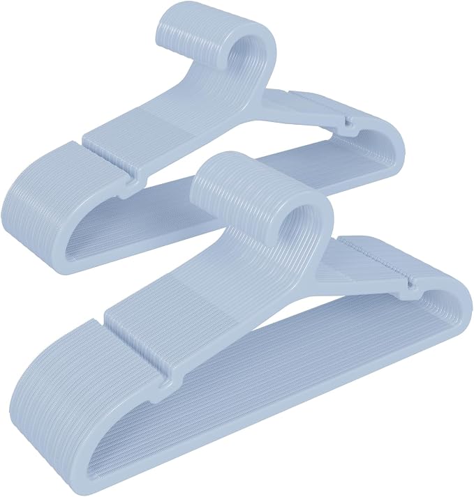 50 Pack Clothes Hangers, Non Slip Plastic Coat Hangers, Space Saving Hangers