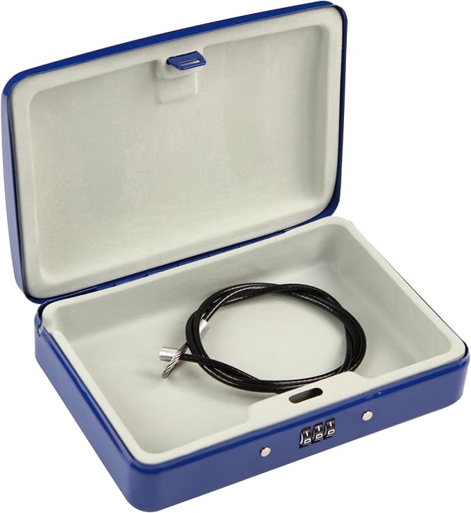 SEPOX® Twins Water/Fire-Resistant Portable Security Case Lock Box Steel