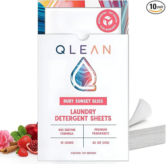 QLEAN Laundry Detergent Sheets – Travel Laundry Detergent Sheets, Eco-Friendly