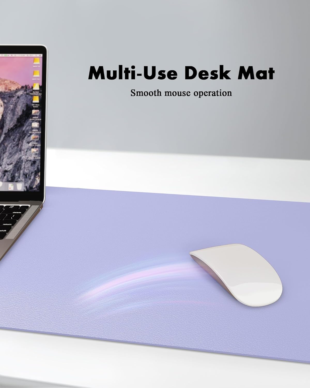 YSAGi Double-Sided Desk Pad, 31.5"x15.7"Leather Desk Mat, Eco Cork Desk Pad Protector,Large Mouse Pad,Waterproof Desk Blotter for Office/Home(Purple)