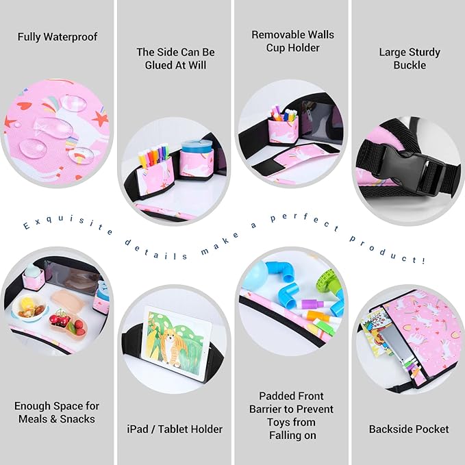 COOLBEBE Kids Travel Tray for Toddler Car Seat, Travel Tray for Airplane
