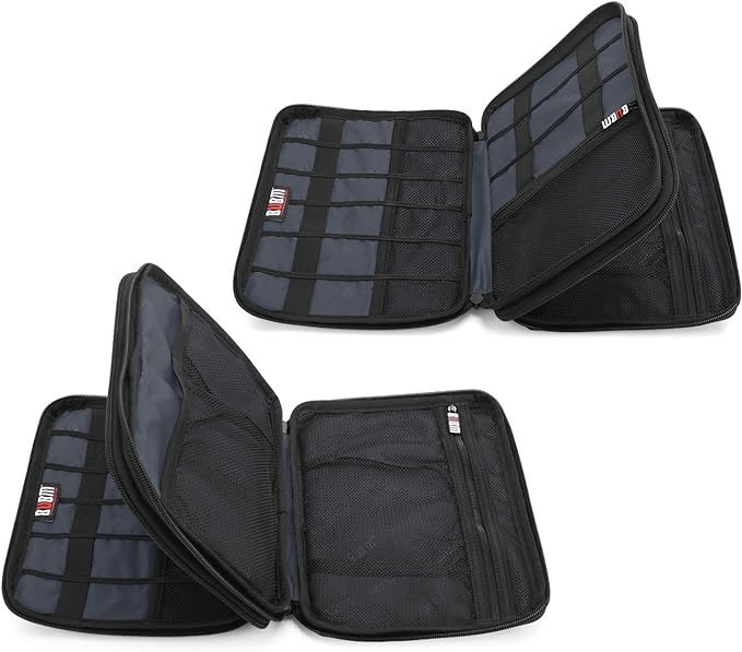 BUBM Double Layer Electronic Accessories Organizer, Travel Gadget Bag
