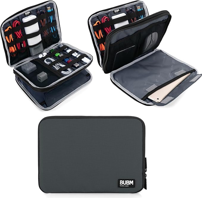 BUBM Double Layer Electronics Organizer, Travel Gadget Bag