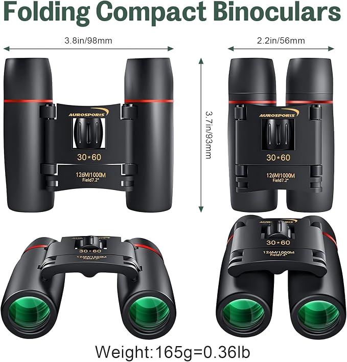 30X60 Small Binoculars for Adults Folding Bird Watching
