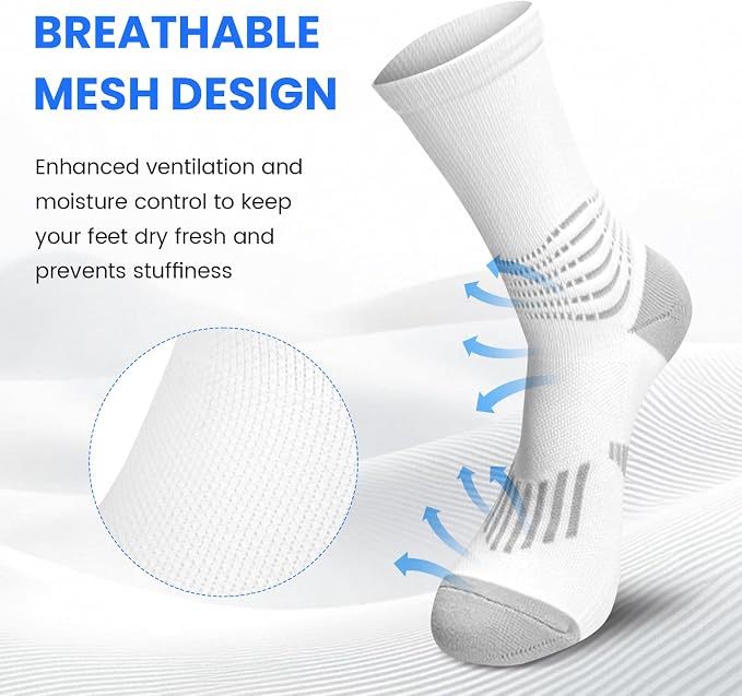 IRAMY Crew Compression Socks Athletic Running Socks