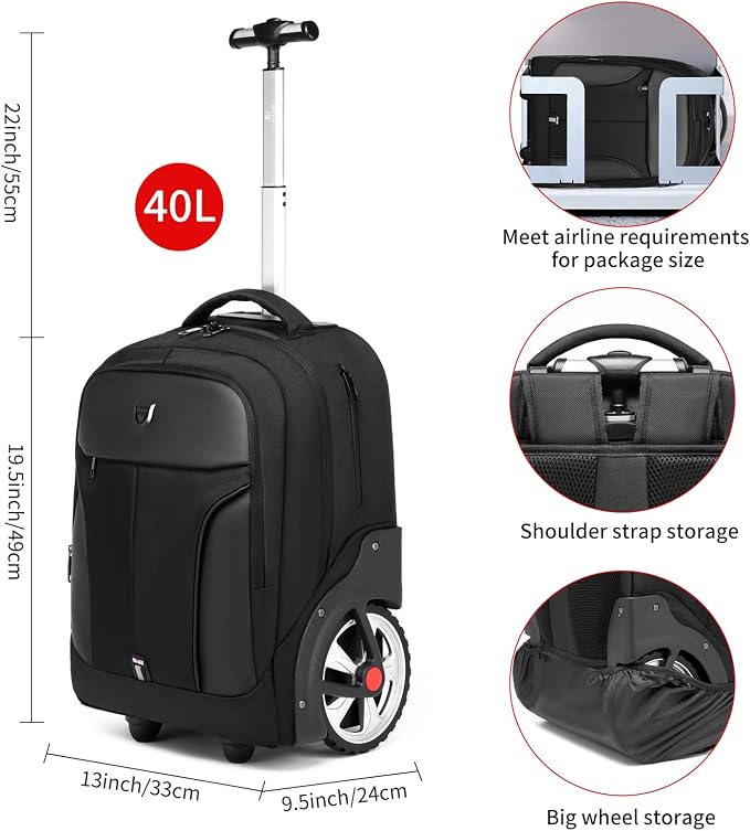 Rolling Backpack, Waterproof Backpack