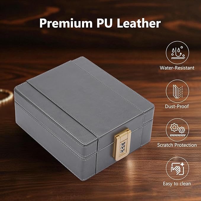 BISON DENIM Watch Box, 4 Watch Travel Case