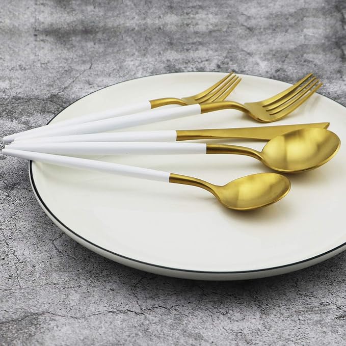 Gugrida 20-Piece 18/10 Stainless Steel Flatware Silverware, Luxury Dinnerware