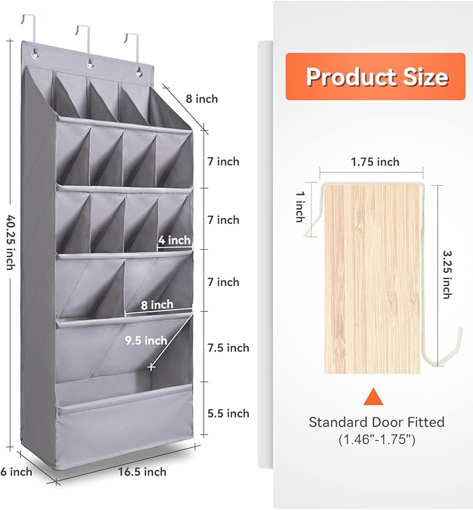 FENTEC 1 Pack Over-the-Door-Shoe-Organizers, Hanging Shoe Organizers
