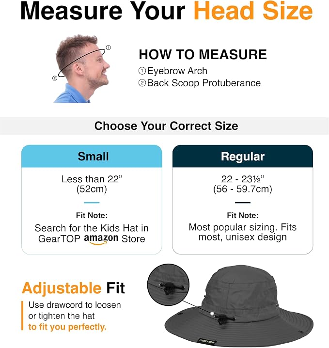 GearTOP Safari Sun Hat for Men and Sun Hats for Women UV Protection UPF 50+
