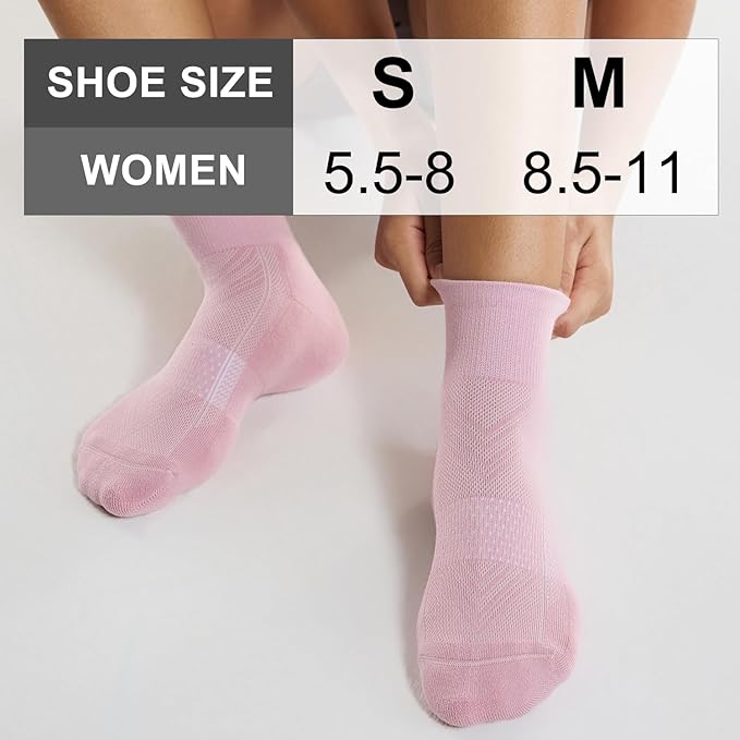 CS CELERSPORT 6 Pairs Women's Running Ankle Socks Athletic Sport Socks Cushioned