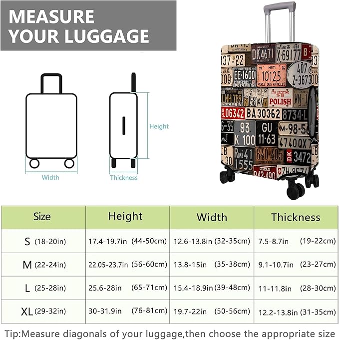 Travel Luggage Cover Suitcase Protector Fits 18-32 Inch Wheel Covers