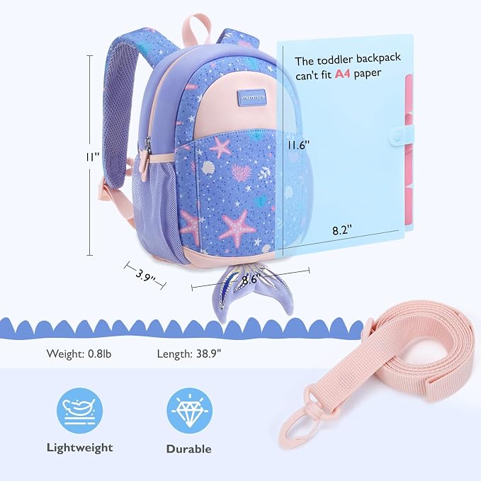 mommore Toddler Backpack for Girls 2-4 Neoprene Backpack