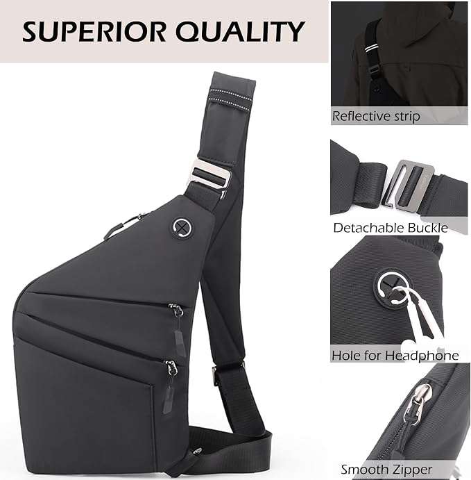 Anti Theft Crossbody Bags for Women Men, Slim Sling Bags