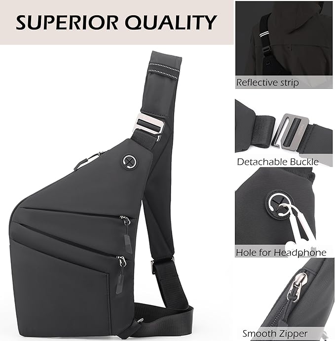 Anti Theft Crossbody Bags for Women Men, Slim Sling Bags