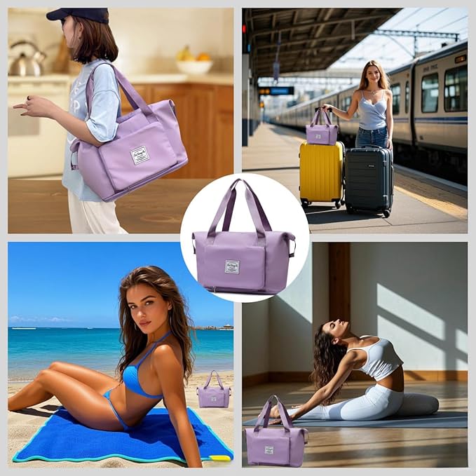 Large Capacity Foldable Travel Bag, Expandable lightweight Carry on Bag