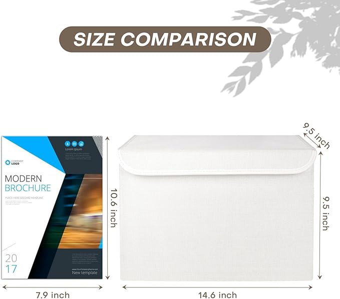 Large 22 Quart Linen Fabric Foldable Storage Bin Cube Organizer Basket