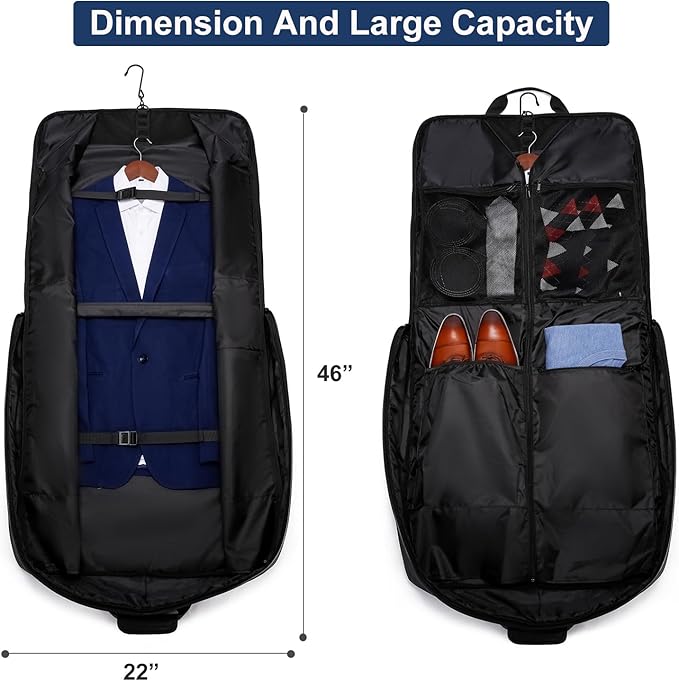 Garment Bag Travel Suit Bag for Men Large 40-Inch Carry on Garment Bag Up to 3