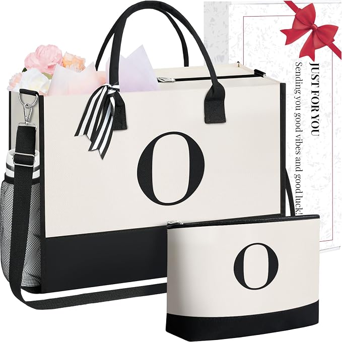 BAGAIL Initial Tote Bag, Personalized Birthday Gifts