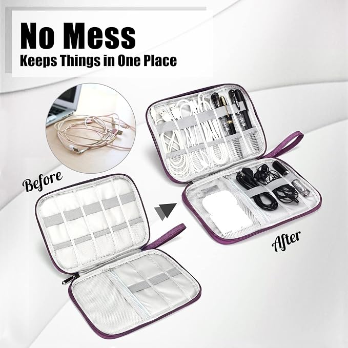 CILLA Travel Cord Organizer Case, Portable Waterproof Storage Bag