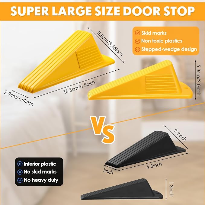 Frienda 2 Pcs Jumbo Door Stoppers Heavy Duty Door Stopper Tall up to 2inch Tall